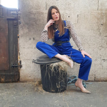 Charger l'image dans la galerie, Salopette vintage Camille - Bleu de travail multi-poches. Taille M, 38, 40.