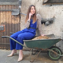 Charger l'image dans la galerie, Salopette vintage Camille - Bleu de travail multi-poches. Taille M, 38, 40.