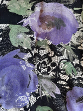 Charger l'image dans la galerie, Blouse vintage Charline - Motifs dentelles et fleurs. Taille M, 38, 40. Made in France.