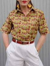 Charger l'image dans la galerie, Chemisette vintage Aurélia - Tissu liberty. Taille S, 36, 38. Cacharel.