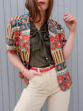 Charger l'image dans la galerie, Blazer vintage Ghislaine - Motifs ethniques. Taille M, 38, 40. Camaïeu. Made in France.