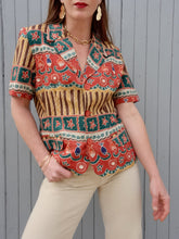 Charger l'image dans la galerie, Blazer vintage Ghislaine - Motifs ethniques. Taille M, 38, 40. Camaïeu. Made in France.