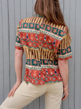 Charger l'image dans la galerie, Blazer vintage Ghislaine - Motifs ethniques. Taille M, 38, 40. Camaïeu. Made in France.