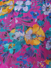 Charger l'image dans la galerie, Chemisette vintage Ness - Manches bouffantes. Print fleuri. Taille L, 40, 42. Made in France.