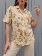 Charger l'image dans la galerie, Chemisette vintage Léanne - Jungle. Taille M, 38, 40. René Derhy.