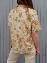 Charger l'image dans la galerie, Chemisette vintage Léanne - Jungle. Taille M, 38, 40. René Derhy.