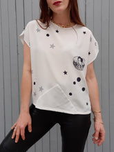 Charger l'image dans la galerie, Blouse vintage Bianca - Pierrot et pois. Taille XL, 42, 44. Louis Féraud.