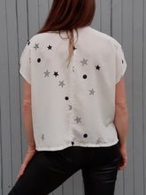 Charger l'image dans la galerie, Blouse vintage Bianca - Pierrot et pois. Taille XL, 42, 44. Louis Féraud.