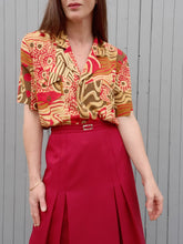 Charger l'image dans la galerie, Chemisette vintage Rose - Imprimé abstrait. Taille XXL, 44, 46. Jean Lo Bello. Made in France.
