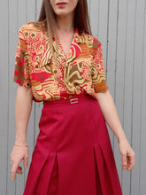 Charger l'image dans la galerie, Chemisette vintage Rose - Imprimé abstrait. Taille XXL, 44, 46. Jean Lo Bello. Made in France.