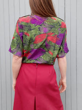 Charger l'image dans la galerie, Blouse vintage Miranda - Fleurie à nouer. Taille XXL, 44, 46. Sunshine.