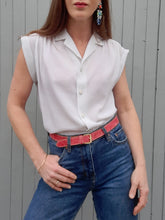 Charger l'image dans la galerie, Chemisette vintage Anissa - Blanche. Taille S, 36, 38. Daniel Duval. Made in France
