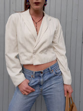 Charger l'image dans la galerie, Blazer vintage Jeanne - Blanc cassé. Fermeture croisée à double boutonnage. Taille M, 38, 40. Made in France