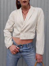 Charger l'image dans la galerie, Blazer vintage Jeanne - Blanc cassé. Fermeture croisée à double boutonnage. Taille M, 38, 40. Made in France