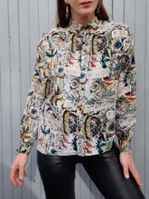 Charger l'image dans la galerie, Chemisier vintage Amanda - Imprimé bariolé abstrait. Taille M, 38, 40