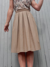 Charger l'image dans la galerie, Jupe plissée vintage Carmélita - Chiné marron / beige. Taille XL, 42, 44. Verdosa Paris