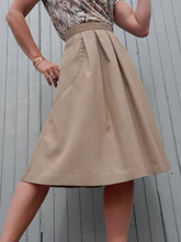 Charger l'image dans la galerie, Jupe plissée vintage Carmélita - Chiné marron / beige. Taille XL, 42, 44. Verdosa Paris