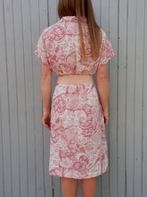Charger l'image dans la galerie, Robe vintage Nadia - Maxi paisley vieux rose, double boutonnage. Taille XL, 42,44