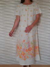 Charger l'image dans la galerie, Chemise de nuit vintage - Jaune fleurie. Taille L, 40, 42. Made in France.
