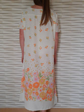 Charger l'image dans la galerie, Chemise de nuit vintage - Jaune fleurie. Taille L, 40, 42. Made in France.