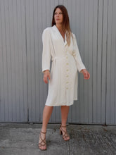 Charger l'image dans la galerie, Robe vintage Colombe - Blanche. Taille XXL, 44, 46. Caroline Rohmer. Made in France.