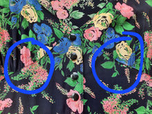 Charger l'image dans la galerie, Robe vintage Erika - Toute boutonnée. Fleurie bleue marine. Taille M, 38, 40. Made in France.