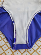 Charger l'image dans la galerie, Maillot de Bain vintage Line - A pois bleu et blanc. Echancré. Taille XS, 34, 36. Vito. Made in France