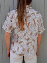 Charger l'image dans la galerie, Chemisette vintage Sylvie - Coups de pinceau. Taille L, 40, 42. Vitos. Made in France