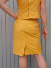 Charger l'image dans la galerie, Ensemble vintage Julie - Soie jaune tournesol. Taille S, 36, 38. Renato Nucci. Made in France