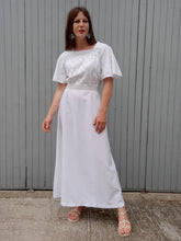 Charger l'image dans la galerie, Robe vintage Ellen - Blanche à damier ton sur ton. Taille M, 38, 40. Le Trianon