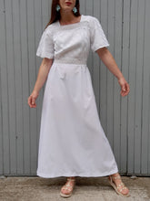 Charger l'image dans la galerie, Robe vintage Ellen - Blanche à damier ton sur ton. Taille M, 38, 40. Le Trianon