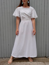Charger l'image dans la galerie, Robe vintage Ellen - Blanche à damier ton sur ton. Taille M, 38, 40. Le Trianon