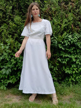 Charger l'image dans la galerie, Robe vintage Ellen - Blanche à damier ton sur ton. Taille M, 38, 40. Le Trianon