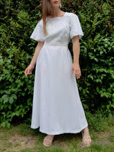 Charger l'image dans la galerie, Robe vintage Ellen - Blanche à damier ton sur ton. Taille M, 38, 40. Le Trianon