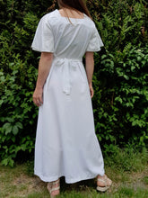 Charger l'image dans la galerie, Robe vintage Ellen - Blanche à damier ton sur ton. Taille M, 38, 40. Le Trianon