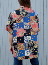 Charger l'image dans la galerie, Chemisier vintage Lili - A carreaux bariolés. Taille XXL, 44, 46. Damart.