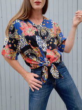 Charger l'image dans la galerie, Chemisier vintage Lili - A carreaux bariolés. Taille XXL, 44, 46. Damart.