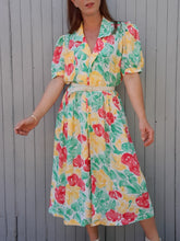 Charger l'image dans la galerie, Robe vintage Amélia - Toute boutonnée sur l'avant. Taille L, 40, 42. Thérèse Baumaire. Made in France