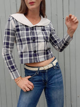 Charger l'image dans la galerie, Blazer vintage Alice - Double boutonnage, col marin. Taille XS, 34, 36. Sylvette Page. Made in France.