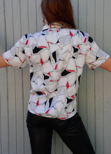 Charger l'image dans la galerie, Chemisier vintage Tina - Imprimé graphique. Taille M, 38, 40 Made in France