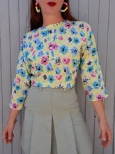 Charger l'image dans la galerie, Blouse vintage Valentine - Fleurie. Taille L, 40, 42. Made in France