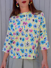 Charger l'image dans la galerie, Blouse vintage Valentine - Fleurie. Taille L, 40, 42. Made in France