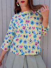 Charger l'image dans la galerie, Blouse vintage Valentine - Fleurie. Taille L, 40, 42. Made in France