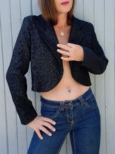 Charger l'image dans la galerie, Blazer vintage Julia - Black. Taille S, 36, 38. Ficelle. Made in France.