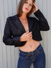 Charger l'image dans la galerie, Blazer vintage Julia - Black. Taille S, 36, 38. Ficelle. Made in France.