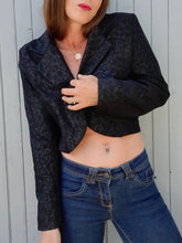 Charger l'image dans la galerie, Blazer vintage Julia - Black. Taille S, 36, 38. Ficelle. Made in France.