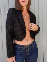 Charger l'image dans la galerie, Blazer vintage Julia - Black. Taille S, 36, 38. Ficelle. Made in France.