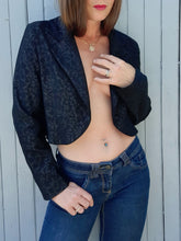 Charger l'image dans la galerie, Blazer vintage Julia - Black. Taille S, 36, 38. Ficelle. Made in France.