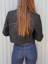 Charger l'image dans la galerie, Blazer vintage Julia - Black. Taille S, 36, 38. Ficelle. Made in France.