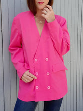 Charger l'image dans la galerie, Blazer vintage Vivienne - Double boutonnage. A carreaux. Taille L ou 40, 42. Made in France.
